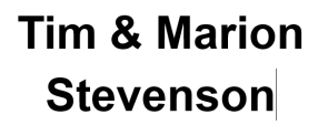 Tim and Marion Stevenson